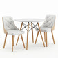 3-Piece Tadde White Dining Table & Chair Set 90cm Round