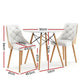 3-Piece Tadde White Dining Table & Chair Set 90cm Round