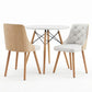 3-Piece Tadde White Dining Table & Chair Set 90cm Round