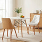 3-Piece Tadde White Dining Table & Chair Set 90cm Round
