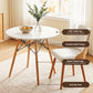 3-Piece Tadde White Dining Table & Chair Set 90cm Round