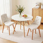 3-Piece Tadde White Dining Table & Chair Set 90cm Round