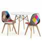 3-Piece Tizia White Dining Table & Chair Set Round