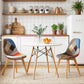 3-Piece Tizia White Dining Table & Chair Set Round