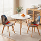 3-Piece Tizia White Dining Table & Chair Set Round