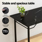 5-Piece Eglea Black Dining Table & Chair Set Compact Kitchen Furniture Marble