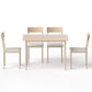 5-Piece Neria Beige Dining Table & Chair Set Compact Kitchen Furniture Natural