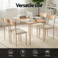 5-Piece Neria Beige Dining Table & Chair Set Compact Kitchen Furniture Natural