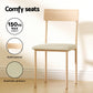 5-Piece Neria Beige Dining Table & Chair Set Compact Kitchen Furniture Natural