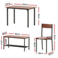 4-Piece Gilda Walnut Dining Table & Chair Set Storage Bench Kitchen Furniture