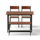 4-Piece Gilda Walnut Dining Table & Chair Set Storage Bench Kitchen Furniture
