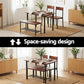 4-Piece Gilda Walnut Dining Table & Chair Set Storage Bench Kitchen Furniture