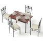 5-Piece Amata Dining Table & Chair Set Compact Kitchen Furniture Upholstered