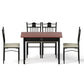 5-Piece Amata Dining Table & Chair Set Compact Kitchen Furniture Upholstered