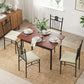 5-Piece Amata Dining Table & Chair Set Compact Kitchen Furniture Upholstered