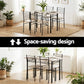 5-Piece Fiama Oak Dining Table & Chair Set Compact Kitchen Furniture Modern