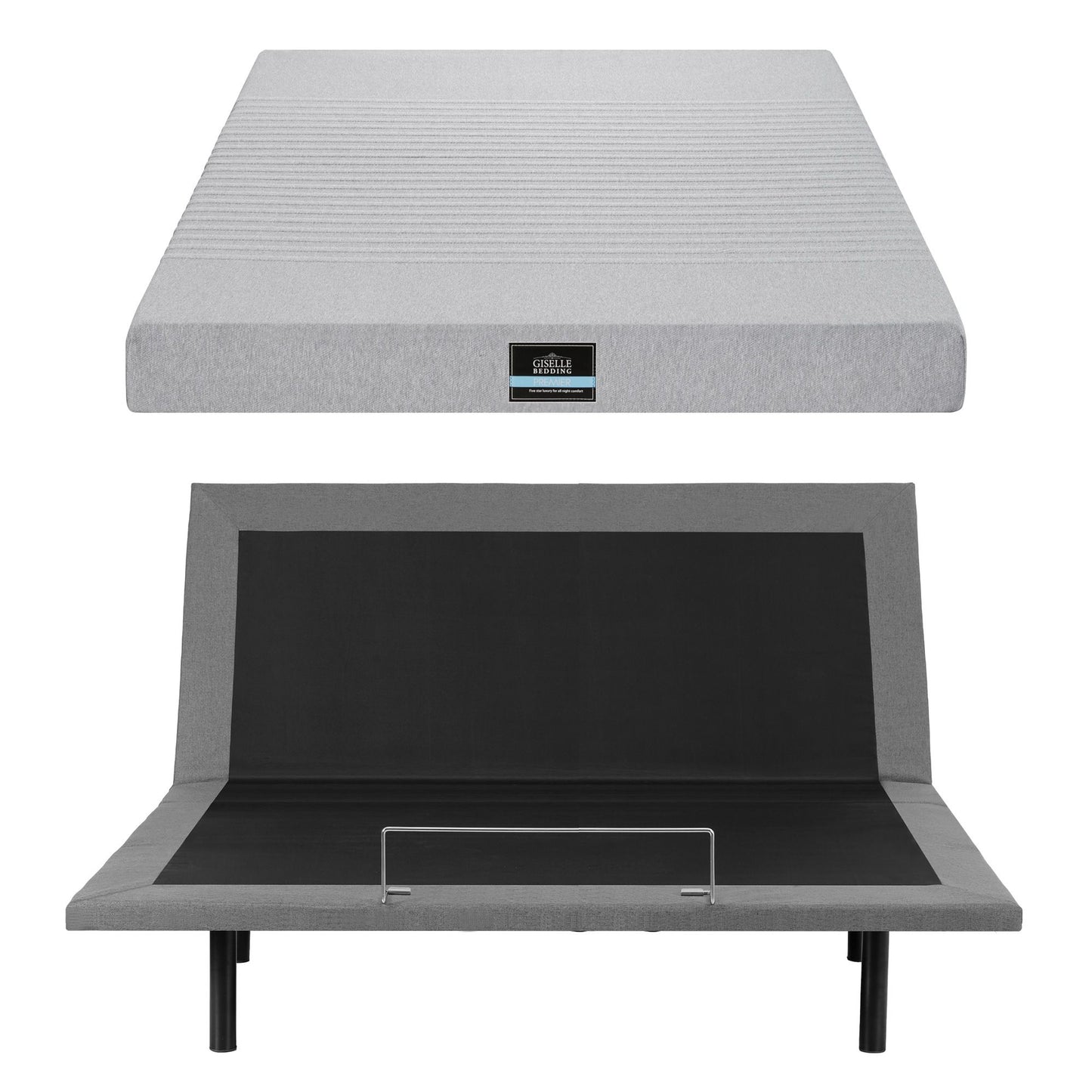 Shale Bed & Mattress Package with 15cm Mattress Memory Foam Electric Bed Base Zero Gravity - Black & Charcoal King