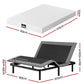 Shale Bed & Mattress Package with 20cm Mattress Mattress Adjustable Bed Base - Black King