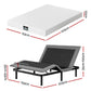 Shale Bed & Mattress Package with 20cm Mattress Mattress Adjustable Bed Base - Black Queen