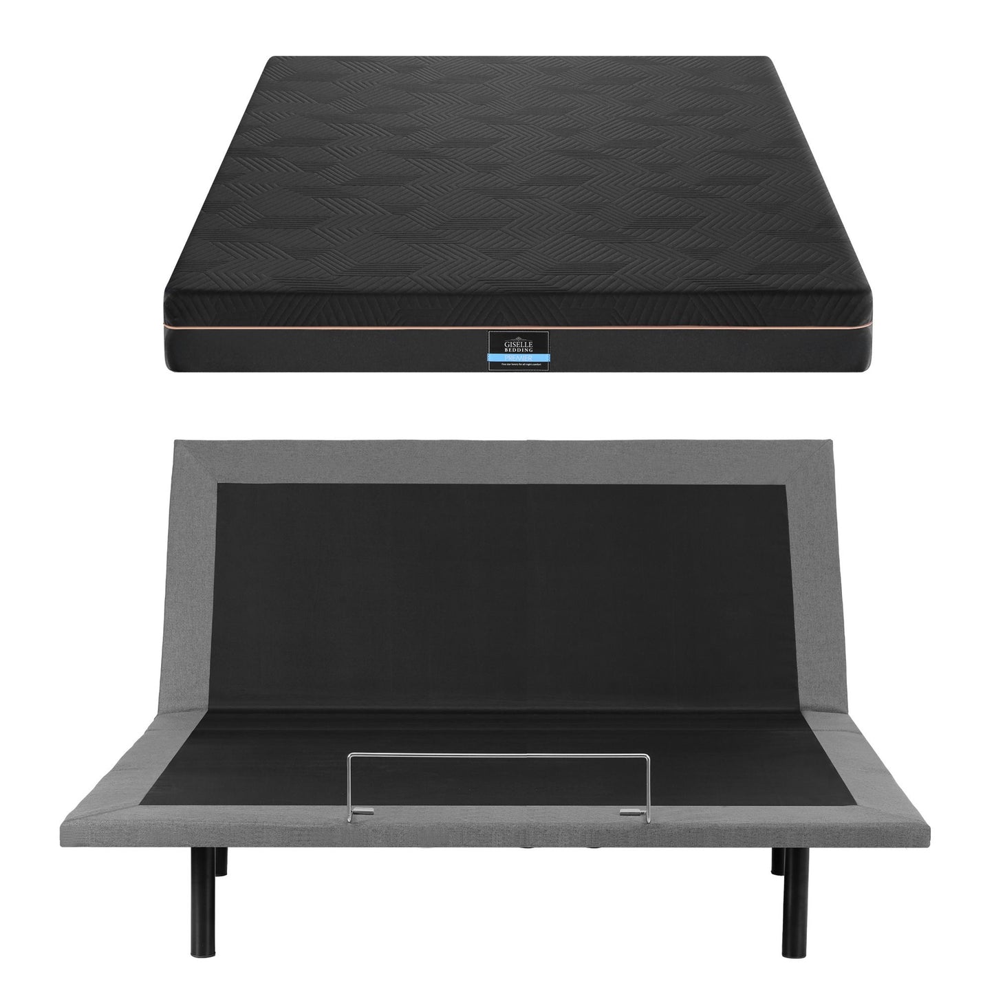 Shale Bed & Mattress Package with 18cm Mattress Mattress Adjustable Bed Base - Black King