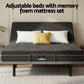 Shale Bed & Mattress Package with 18cm Mattress Mattress Adjustable Bed Base - Black King