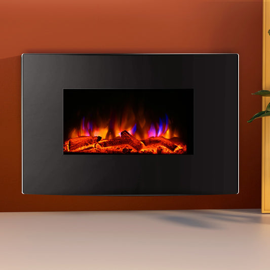 Electric Fireplace Fire Heater 2000W - Black