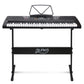Alpha 61 Keys Electronic Piano Keyboard Digital Electric w/ Stand Lighted Black