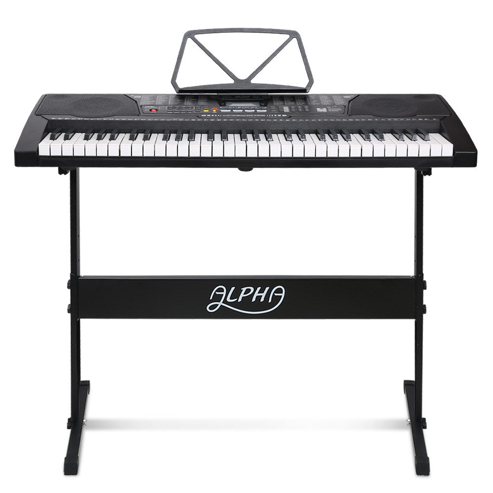 61 Key Lighted Electronic Piano Keyboard LCD Electric w/ Holder Music Stand