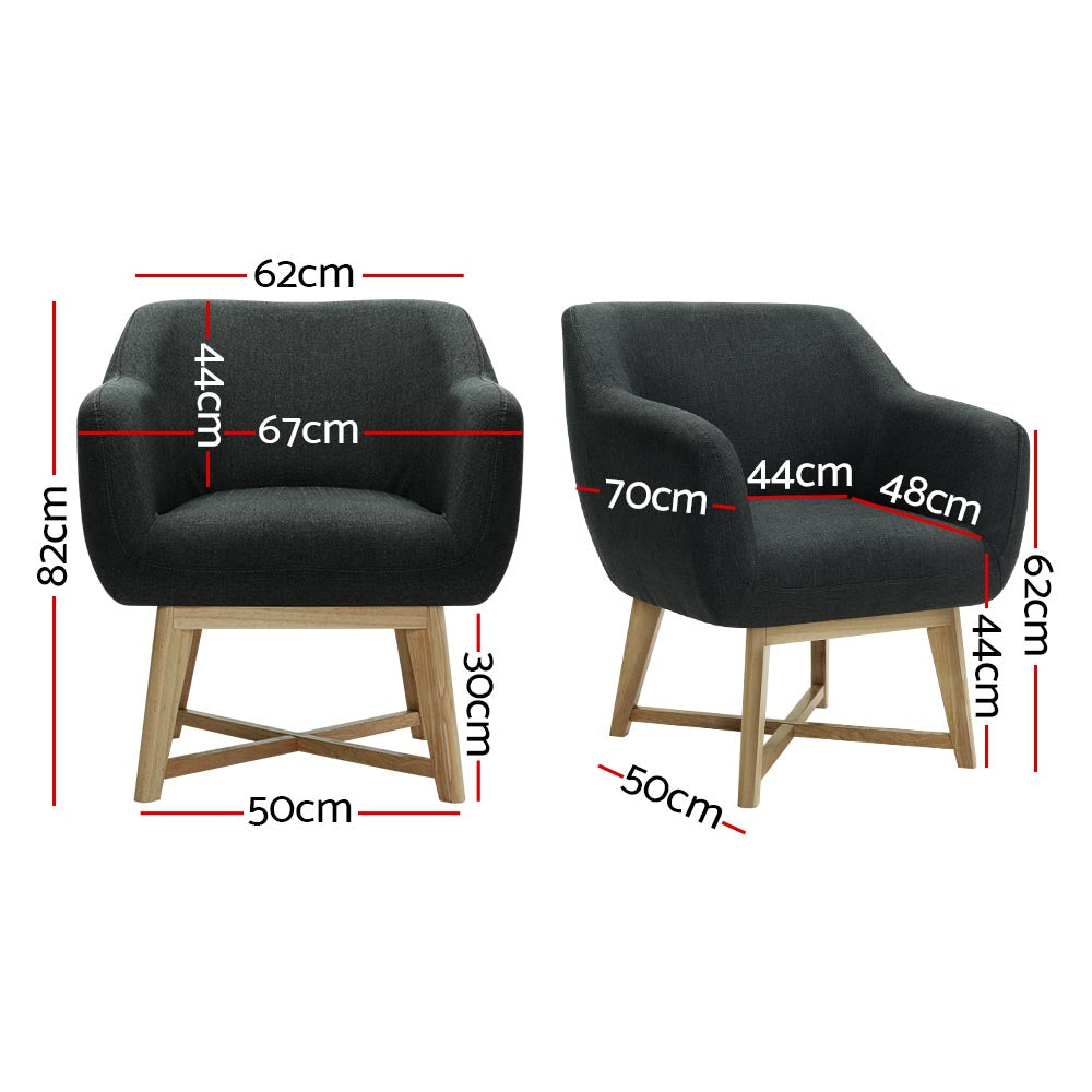 Aston Tub Chair Armchair - Charcoal