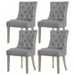 Glenys Set of 4 Dining Chairs Linen French Provincial - Grey