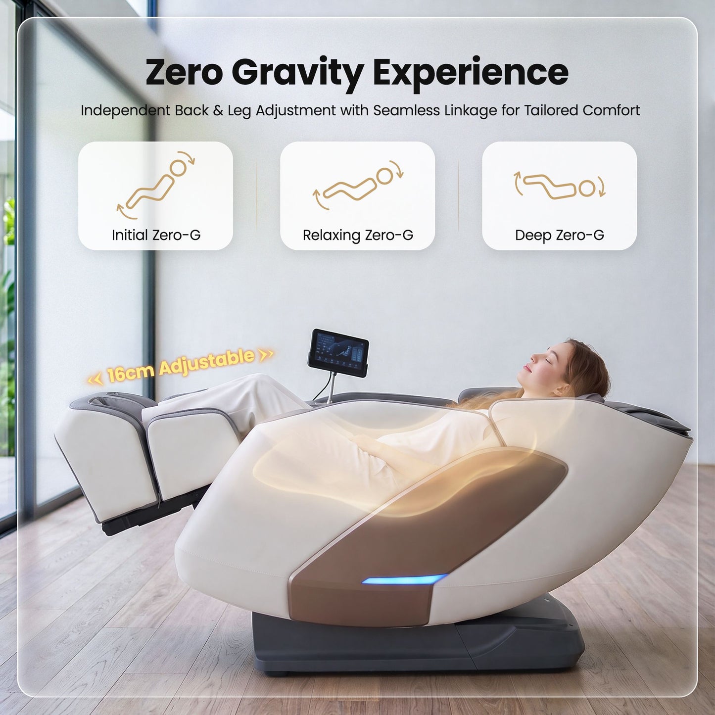 Prestige 4D Dual Mechanism Massage Chair - White