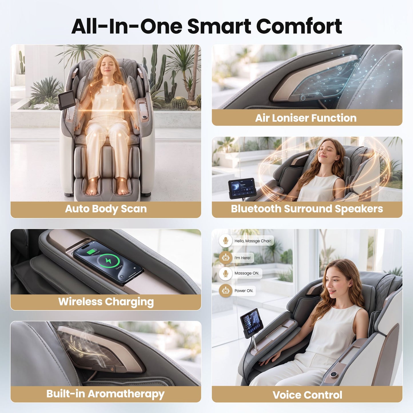 Prestige 4D Dual Mechanism Massage Chair - White