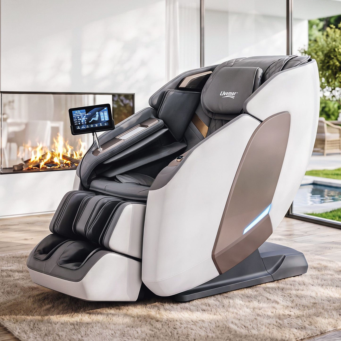 Prestige 4D Dual Mechanism Massage Chair - White