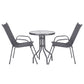 Roran 3-Piece Outdoor Bistro Set Table and Chairs Stackable Patio Furniture - Grey
