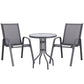 Roran 3-Piece Outdoor Bistro Set Table and Chairs Stackable Patio Furniture - Grey