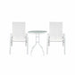 Roran 3-Piece Outdoor Bistro Set Table and Chairs Stackable Patio Furniture - White