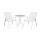 Roran 3-Piece Outdoor Bistro Set Table and Chairs Stackable Patio Furniture - White