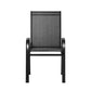 Pietro Stackable Lounge Chair Patio Furniture Grey 6-Piece Outdoor Dining Chairs - Black