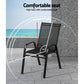 Pietro Stackable Lounge Chair Patio Furniture Grey 6-Piece Outdoor Dining Chairs - Black