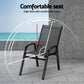 Pietro Stackable Lounge Chair Patio Furniture Grey 2-Piece Outdoor Dining Chairs - Grey