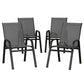 Pietro Stackable Lounge Chair Patio Furniture Grey 4-Piece Outdoor Dining Chairs - Grey