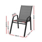 Pietro Stackable Lounge Chair Patio Furniture Grey 4-Piece Outdoor Dining Chairs - Grey
