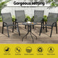 Pietro Stackable Lounge Chair Patio Furniture Grey 4-Piece Outdoor Dining Chairs - Grey