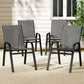 Pietro Stackable Lounge Chair Patio Furniture Grey 4-Piece Outdoor Dining Chairs - Grey