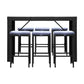 March 6-Seater Outdoor Furniture Setting 7-Piece Dining Table Set - Black