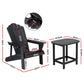 Outdoor Table and Chairs HDPE Adirondack Beach Chair Sun Lounge Patio Furniture Garden Black