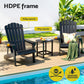 Outdoor Table and Chairs HDPE Adirondack Beach Chair Sun Lounge Patio Furniture Garden Black