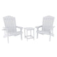 Adirondack Gardeon Outdoor Table and Chairs HDPE Beach Chair Sun Lounge Patio Furniture Garden White