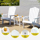 Adirondack Gardeon Outdoor Table and Chairs HDPE Beach Chair Sun Lounge Patio Furniture Garden White