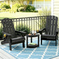 Outdoor Table and Chairs HDPE Folding Adirondack Beach Chair Patio Furniture Black